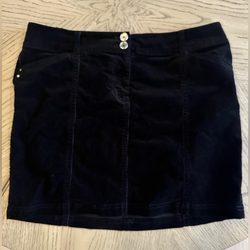 White House Black Market Black corduroy Skirt Sz 10